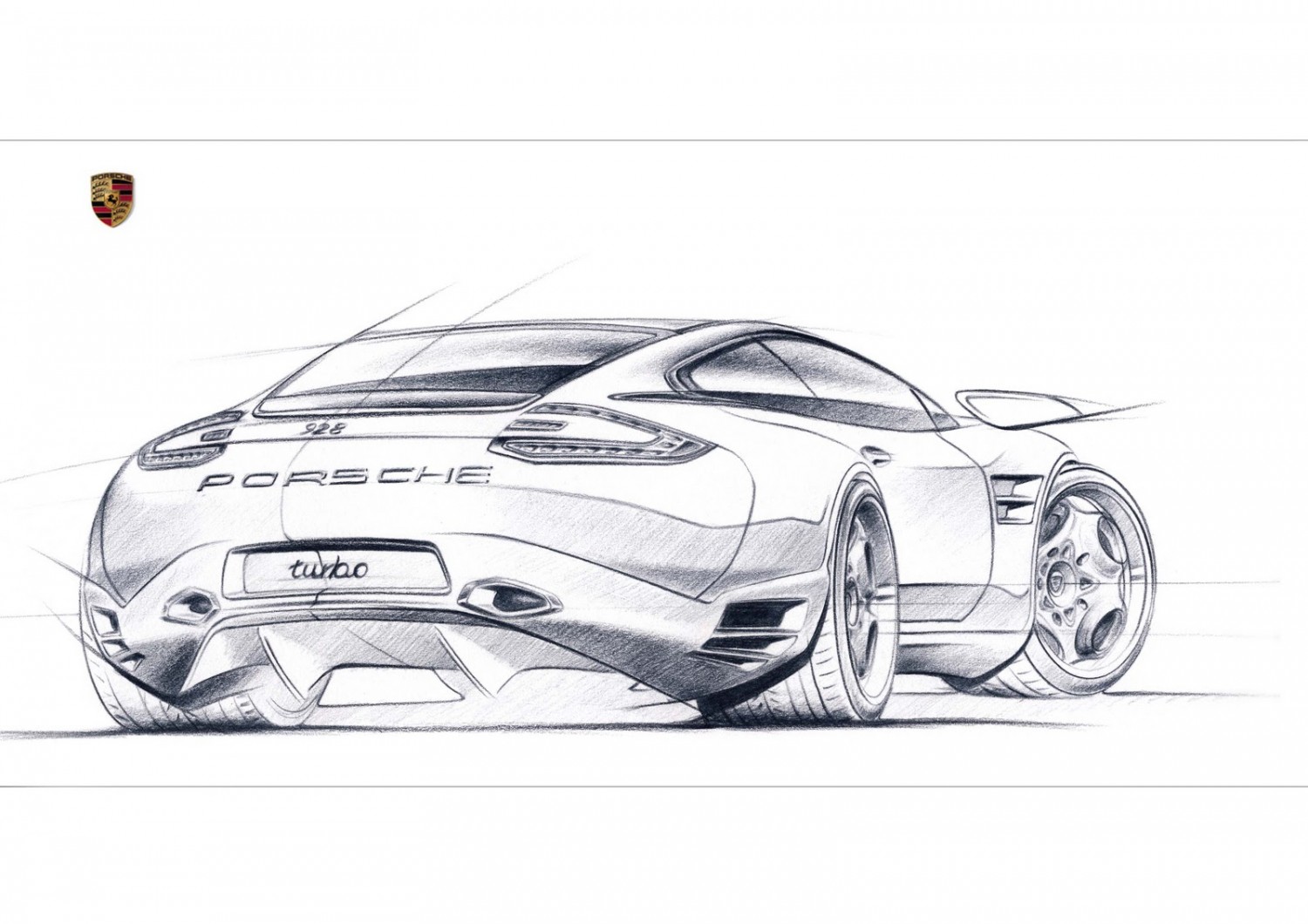 sketch of a Porsche 928 car
