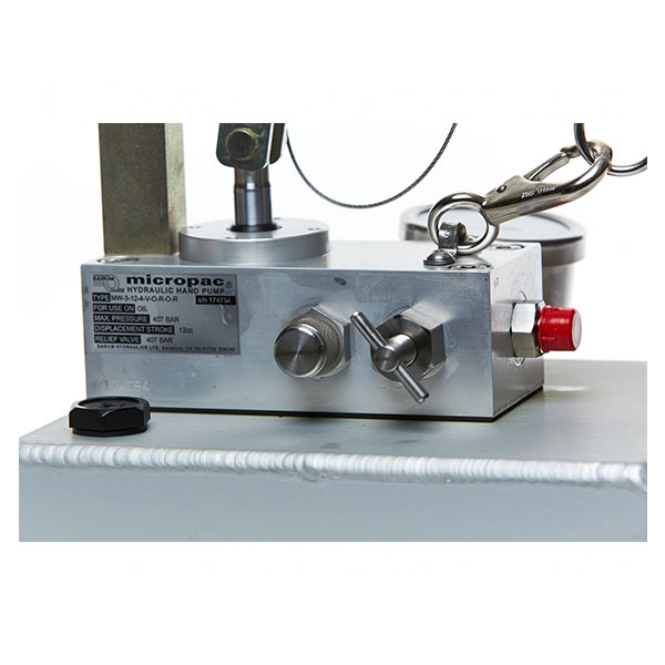 close up of a Micropac Pressure Test Pump set