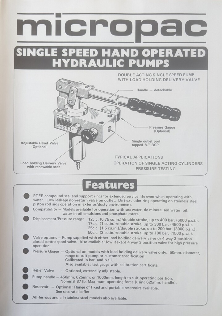 1984 single speed datasheet trimmed a snapshot of the front page of our historic product brochure