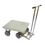 4-wheel turntable trolley in 316 stainless steel
