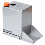 a stainless steel hydraulic fluid reservoir, with filling plug