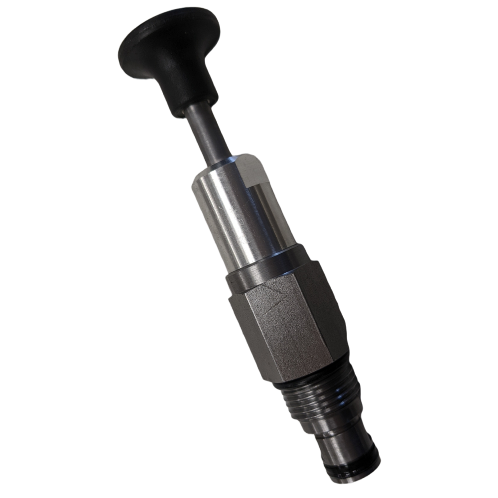 a compact cartridge pump with push knob to pump