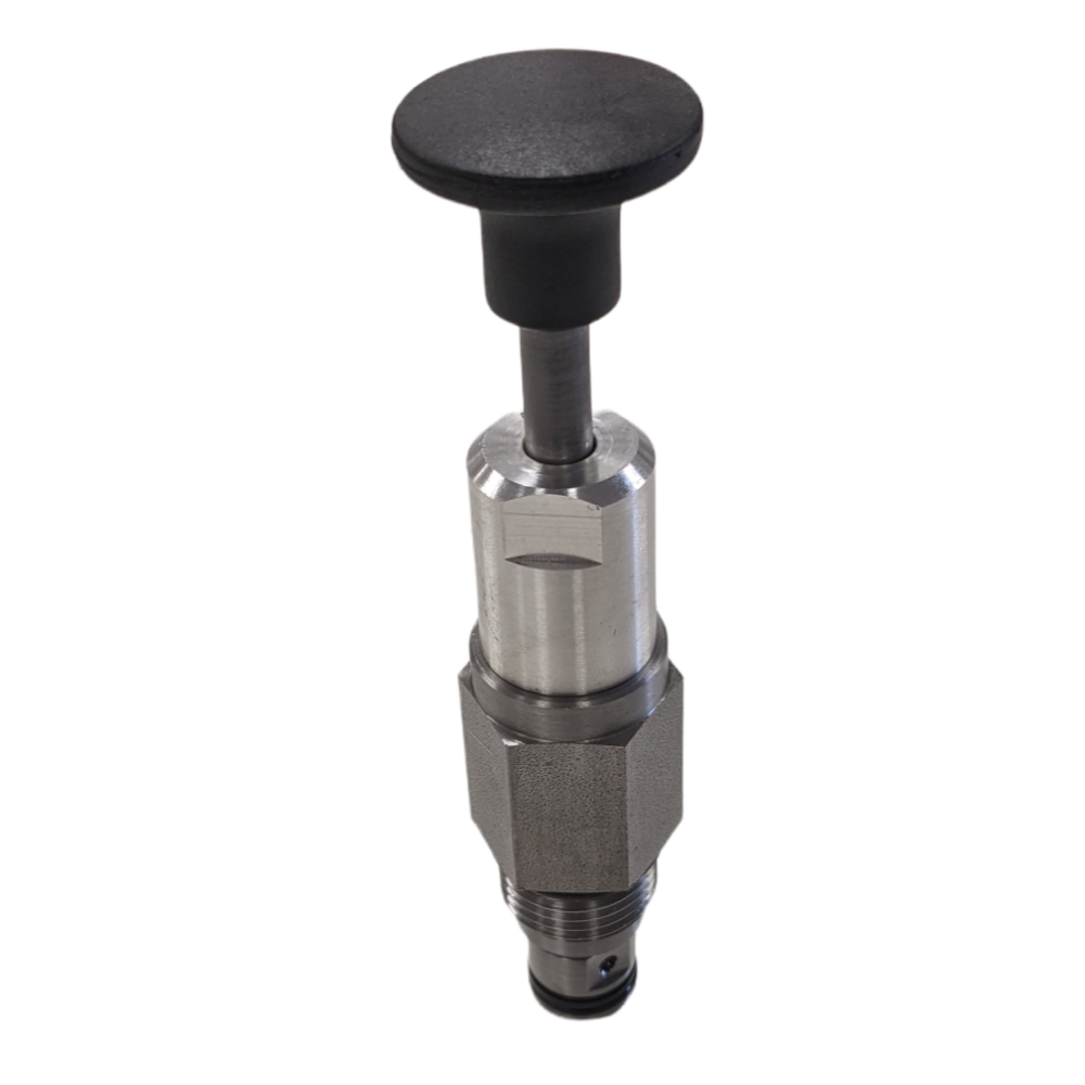 a compact cartridge pump with push knob to pump