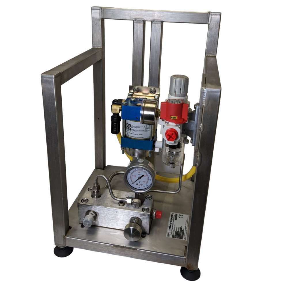 air driven hydraulic pump in a frame