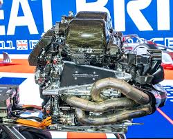 Mercedes Formula One engine showing the masterpiece of pipework and engineering